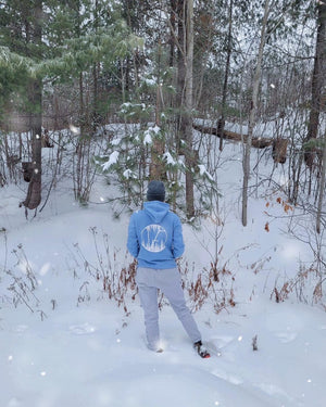 Open image in slideshow, Embroidered Sky Blue x Life Hoodie
